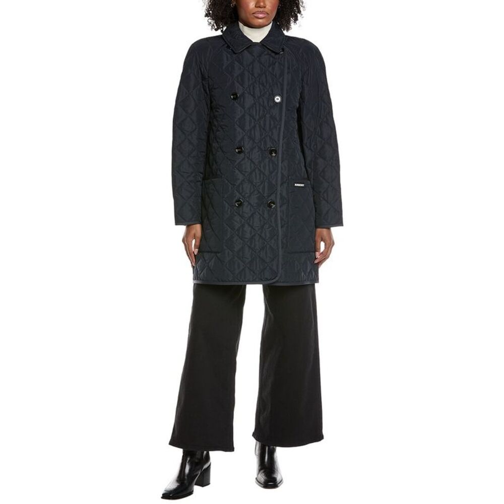 Burberry Womens Diamond Quilted Coat, Blue